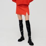 Spódnice - Sinsay - Spódnica mini z wełną - Pomarańczowy - miniaturka - grafika 1
