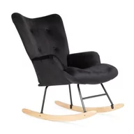 Fotele - Fotel B2 MOSS PLUS 2w1 z wymiennymi nogami welurowy czarny 70x95cm HOMLA - miniaturka - grafika 1