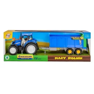 Traktor DAFFI Mały rolnik New Holland T5 z rozrzutnikiem obornika T-518 - Samochody i pojazdy dla dzieci - miniaturka - grafika 1