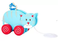 Zabawki interaktywne dla dzieci - Kotek z Myszką do Ciągnięcia ciąganka drewniana - miniaturka - grafika 1