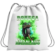 Plecaki szkolne i tornistry - Plecak Worek Brainrot Boneca Ambalabu Szkolny Na Buty WF Obuwie Z Napisem - miniaturka - grafika 1