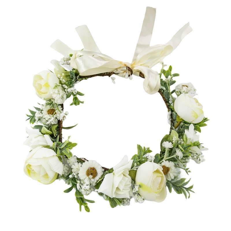 WIANEK na głowę BOHO ślubny PANIEŃSKI kwiaty ŚLUB