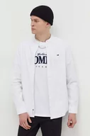 Koszule męskie - Tommy Jeans koszula bawełniana męska kolor biały regular ze stójką - miniaturka - grafika 1