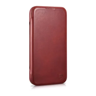 iCarer CE Oil Wax Premium Leather Folio Case skórzane etui iPhone 14 Pro Max z klapką magnetyczne MagSafe czerwony (AKI14220708-RD) - Etui i futerały do telefonów - miniaturka - grafika 5