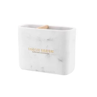 Kubek łazienkowy MARBLE biały - Kubki na szczoteczki do zębów - miniaturka - grafika 1