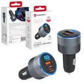 Ładowarki samochodowe - Ładowarka samochodowa do zapalniczki QC 3.0 2x USB-C USB-A zasilacz 85W - miniaturka - grafika 1
