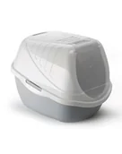 Kuwety dla kotów - PET INN Toaleta Easy Cat kryta kuweta dla kota szara 54x40x40 cm - miniaturka - grafika 1