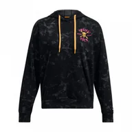 Bluzy damskie - Damska bluza teningowa nierozpinana z kapturem Under Armour Project Rock W Udrground Terry HD - czarna - miniaturka - grafika 1