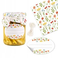 Pojemniki kuchenne - ZESTAW ETYKIETY KAPTURKI NA SŁOIKI BUTELKI MIÓD DO OZNACZENIA SŁOIKÓW 50x - miniaturka - grafika 1