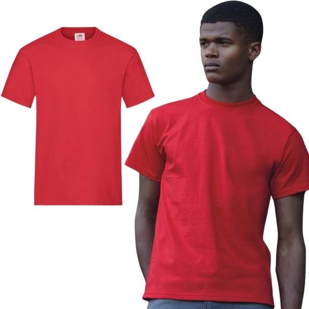 T-shirt Gruba Koszulka Męska Bawełna FruitLoom HEAVY T 612120 CZERWONY S