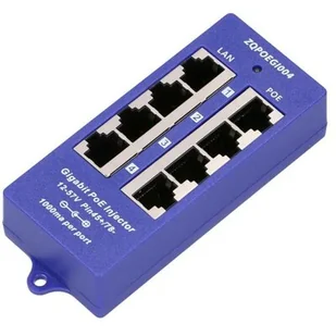 ExtraLink 4 Port 802.3af PoE Injector 1 GbE 12v~57v DC - Patchcordy - miniaturka - grafika 1
