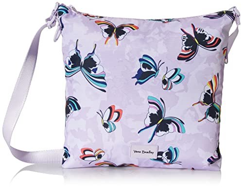 Vera Bradley Recycled Lighten Up reaktywny hipster torebka crossbody, Lawendowe motyle - Rozmiar Uniwersalny