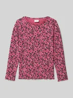 Koszulki dla dziewczynek - Bluzka z długim rękawem o kroju slim fit z mieszanki bawełny - miniaturka - grafika 1