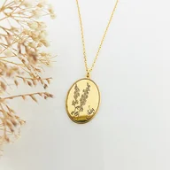 Naszyjniki - Naszyjnik z ostróżką, horoskop kwiatowy na święta - miniaturka - grafika 1