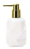 Mydelniczki i dozowniki mydła - Kleine Wolke Golden Crackle Dozownik do mydła biały - miniaturka - grafika 1