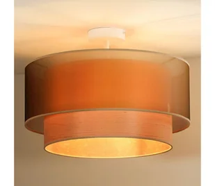Duolla - Żyrandol natynkowy WOOD BOHO 1xE27/15W/230V śr. 45 cm miedziany/beżowy - Lampy sufitowe - miniaturka - grafika 1