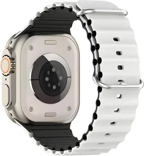 PASEK DO ZEGARKA APPLE WATCH 1/2/3/4/5/6/7/8/9/10/SE 42/44/45 BIAŁO-CZARNY - Akcesoria do smartwatchy - miniaturka - grafika 1