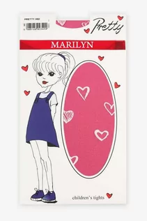 Rajstopy dziecięce - Kolorowe dziecięce rajstopy w białe serduszka Pretty X62 Marilyn - grafika 1
