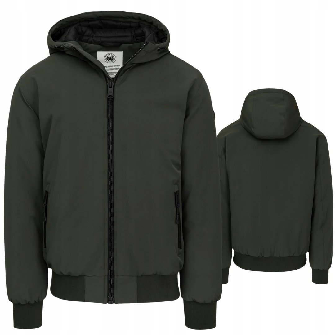 PITBULL WEST COAST KURTKA MĘSKA ZIMOWA Z KAPTUREM YORK OLIWKOWA OLIVE S