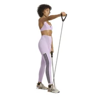 Legginsy - Legginsy treningowe damskie adidas OPTIME 3-STRIPES fioletowe JX7323 - miniaturka - grafika 1