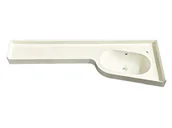 Umywalki - Umywalka wpuszczana w blat, asymetryczna, biała, 151 x 52 cm - miniaturka - grafika 1