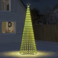 Oświetlenie świąteczne - vidaXL Stożkowa choinka z lampek, 688 ciepłych białych LED, 300 cm - miniaturka - grafika 1