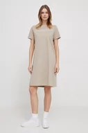 Sukienki - Tommy Hilfiger sukienka bawełniana kolor beżowy mini prosta - miniaturka - grafika 1