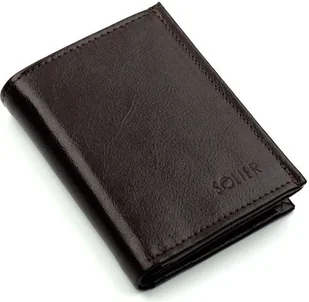 Solier Elegancki brązowy skórzany męski portfel SOLIER MARIAH - Portfele - miniaturka - grafika 1