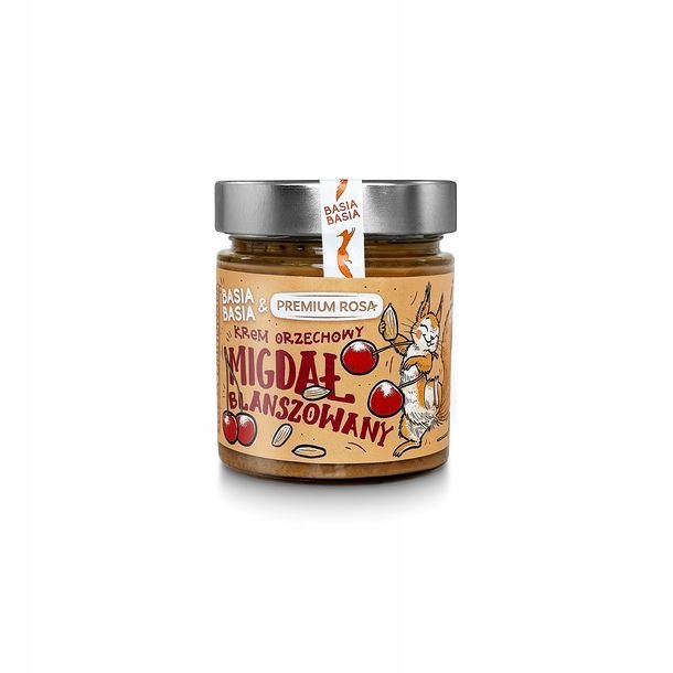 Basia Basia Premium Rosa Krem z migdałów, daktylami w proszku i liofilizowaną wiśnią 195 g - żywność