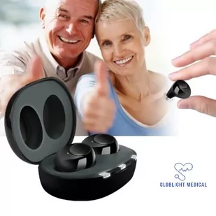 Aparat słuchowy 2w1, Globlight Medical, czarny - Aparaty słuchowe - miniaturka - grafika 1