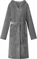 Bielizna ciążowa - vidaXL Szlafrok z kapturem Ciemnoszary s Flanela - miniaturka - grafika 1