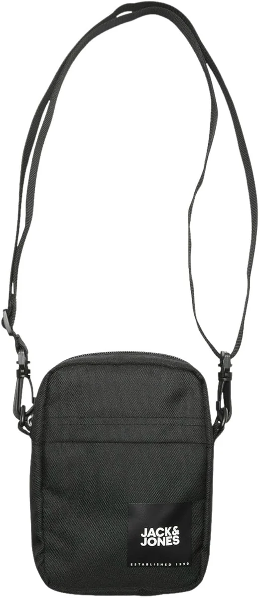 Torba na ramię Jack & Jones czarna z zamkiem błyskawicznym