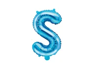 Balony i akcesoria - PartyDeco Balon foliowy litera S, 14", niebieski FB2M-S-001 - miniaturka - grafika 1
