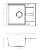 Zlewozmywaki - Kuchinox Laut Zlewozmywak granitowy jednokomorowy 56x44 cm szary SBZ_513Y - miniaturka - grafika 1