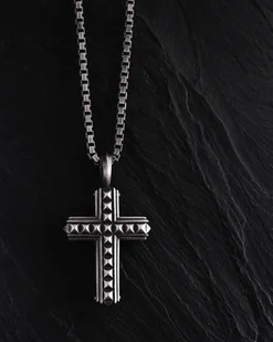 Srebrny krzyż FAITH - Wisiorki - miniaturka - grafika 1