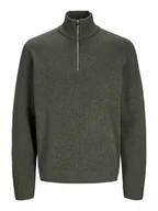 Swetry męskie - Jack & Jones Sweter "Milano" w kolorze ciemnozielonym - miniaturka - grafika 1