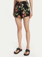 Spodenki damskie - Roxy Szorty materiałowe ERJNS03585 Czarny Regular Fit - miniaturka - grafika 1