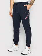 Spodnie sportowe męskie - Tommy Hilfiger Spodnie dresowe Tape MW0MW25073 Granatowy Regular Fit - miniaturka - grafika 1