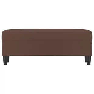 Lumarko Ławka, brązowa, 100x35x41 cm, tapicerowana sztuczną skórą - Ławki do przedpokoju - miniaturka - grafika 4