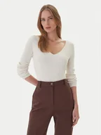 Swetry damskie - Kontatto Sweter 3M0818C Écru Slim Fit - miniaturka - grafika 1