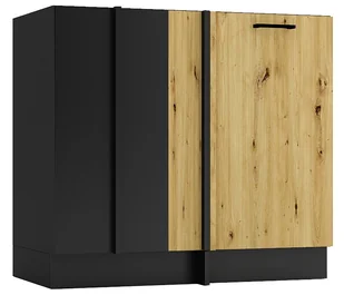 Szafka narożna stojąca grafit + dąb artisan F3-P26 - Szafki kuchenne - miniaturka - grafika 1