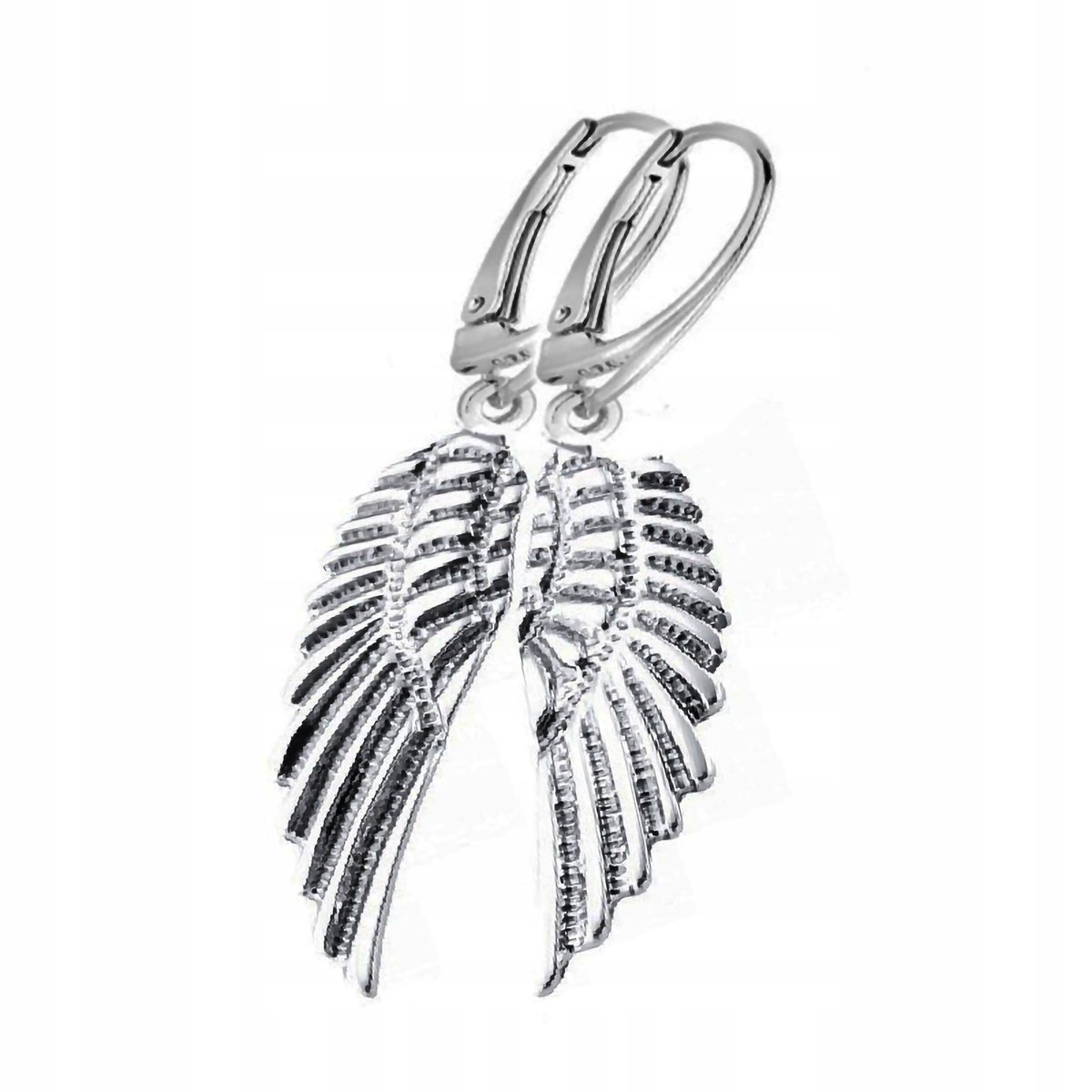 Kolczyki Srebrne Wiszące Eleganckie Skrzydła Anioła Srebro pr. 925 dla Niej