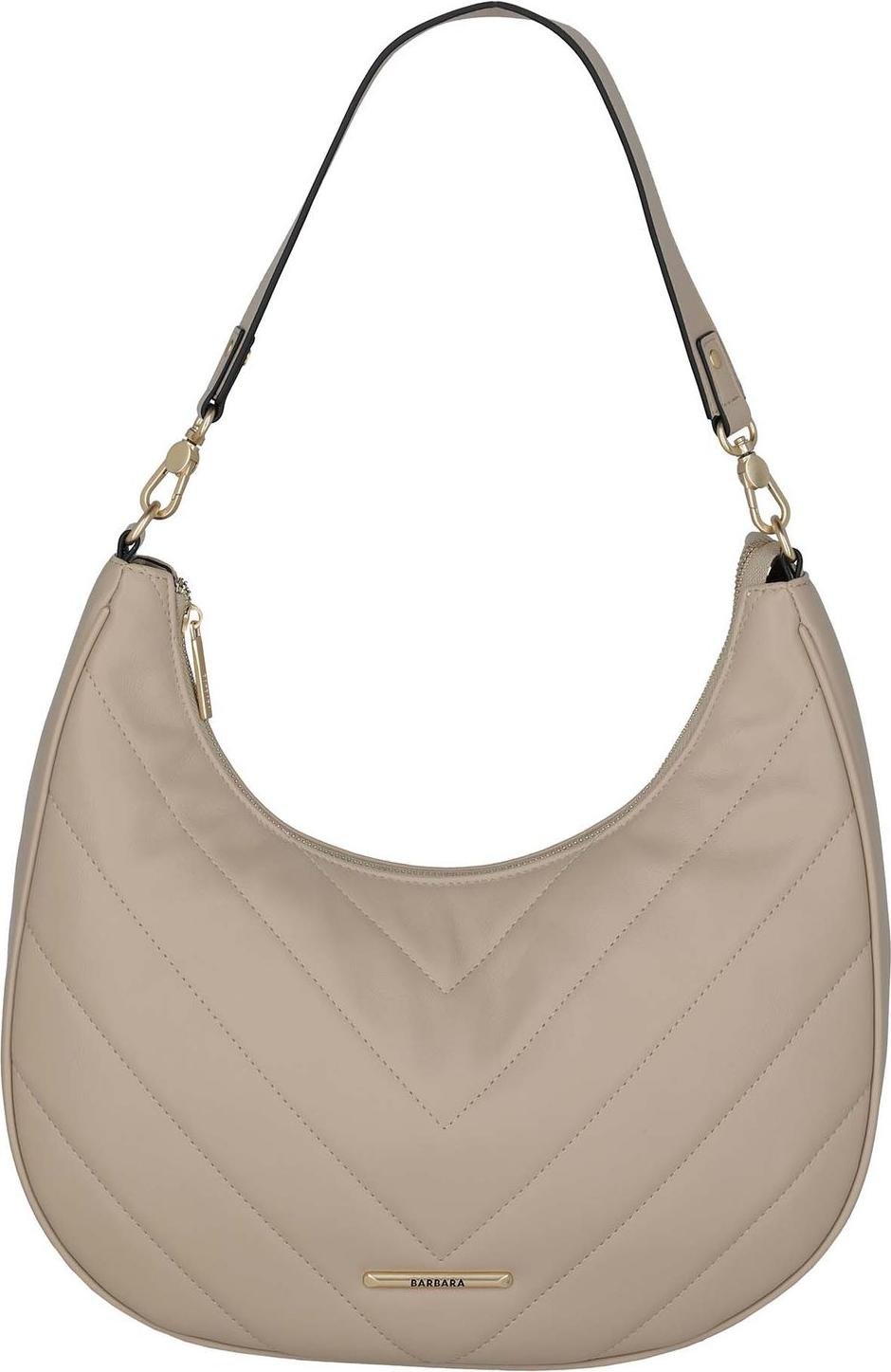 torba podróżna na ramię Barbara Cozy Hobo Bag Sand beige