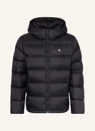 Moda i Uroda OUTLET - Calvin Klein Jeans Kurtka Puchowa Z Odpinanym Kapturem schwarz - miniaturka - grafika 1