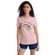 Koszulki i topy damskie - Koszulka damska Superdry Photo Rose t-shirt różowy z logo-M - miniaturka - grafika 1