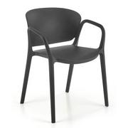Krzesła - Czarne minimalistyczne krzesło ogrodowe - Orlo - miniaturka - grafika 1