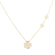 Naszyjniki - Złoty naszyjnik z stali chirurgicznej koniczynki z cyrkoniami  / AZANA - miniaturka - grafika 1