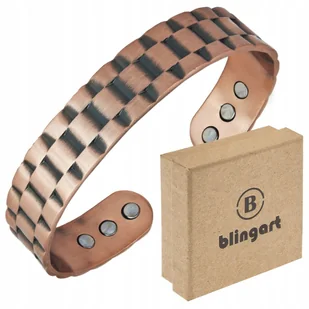 BLINGART Bransoletka MIEDZIANA męska MAGNETYCZNA BANGLA regulowana PREZENT - Bransolety męskie - miniaturka - grafika 1