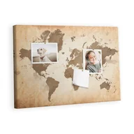 Tablice i flipcharty - Kolorowy Organizer - Tablica Korkowa z Pinezkami - Namalowana mapa świata 60x40 cm - miniaturka - grafika 1