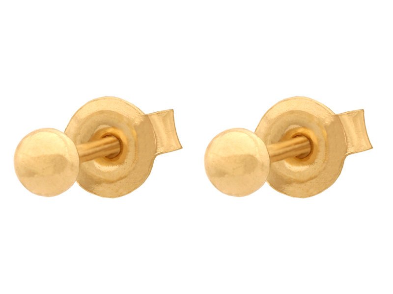 Złote Kolczyki 585 Kuleczki Na Sztyft 3,1Mm